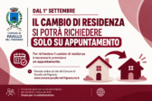 Dal 1 settembre si potrà richiedere il cambio di residenza solo su appuntamento