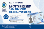 Dal 1 settembre il rilascio della Carta di Identità sarà possibile solo su appuntamento